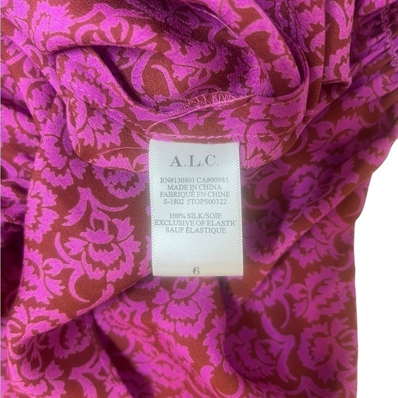A.L.C. Agra Floral Printed Silk Blouse - Picture 4 of 5